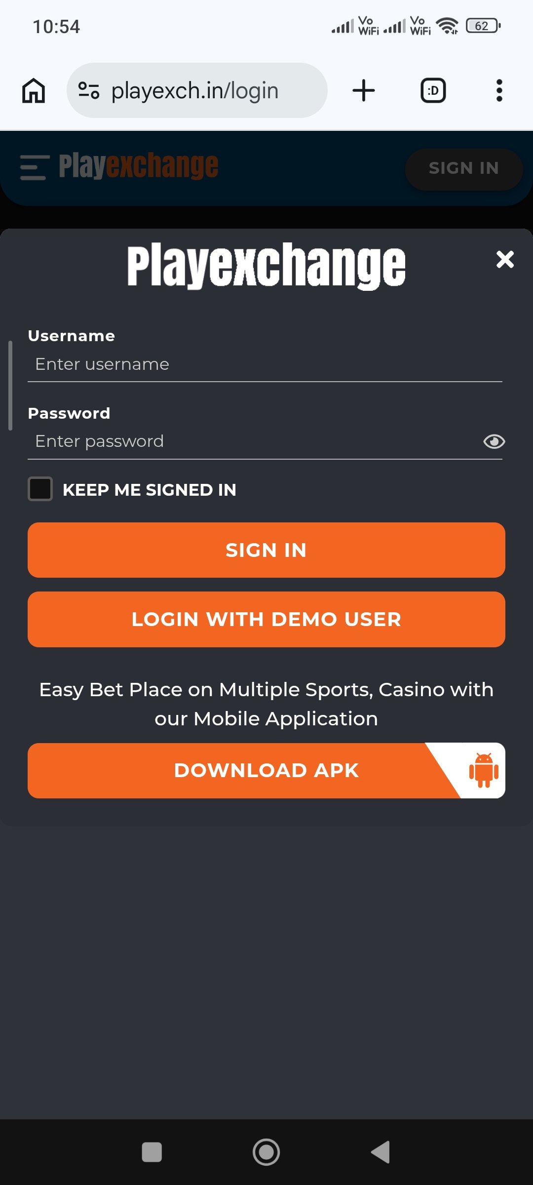 playexch9.in screenshot
